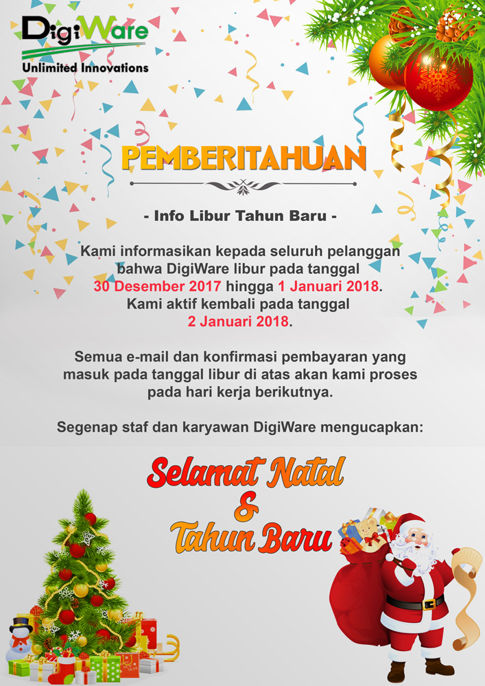 DigiWare Libur Tahun Baru 2018