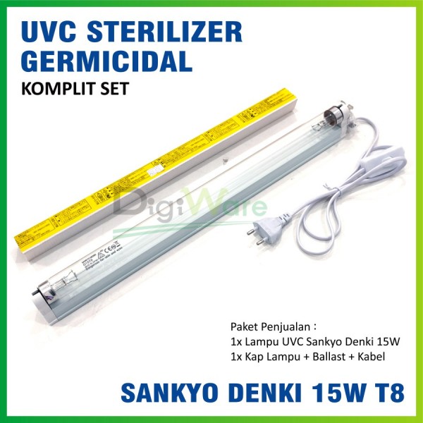 Lampu UVC Sankyo Denki 15W T8 Steril Germicidal Komplit Set - Digiware ...