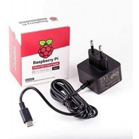 Raspberry Pi 4 Model B Official PSU, USB-C, 5.1V, 3A, EU Plug, Black