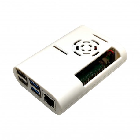Case for Raspberry Pi 4 White ABS, with Cooling Fan and Heat Sink