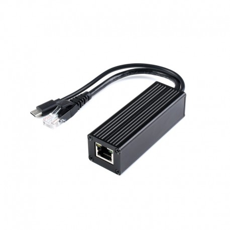 Industrial Gigabit PoE Splitter Metal Case Protection 5V 2.5A Type C Out