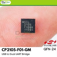 CP2105-F01-GM IC SGL USB-DL UART BRIDGE 24QFN