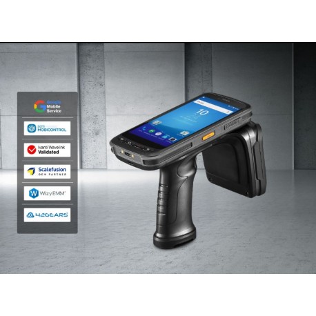 Handheld UHF RFID Reader 2D Barcode Scanner Android 11.0 with Cradle