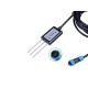 Industrial Soil Moisture Temperature Sensor MODBUS-RTU RS485 0-2V Analog Voltage with Waterproof Aviation Connector
