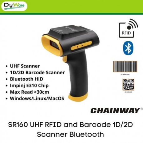 SR160 UHF RFID and Barcode 1D/2D Scanner Bluetooth