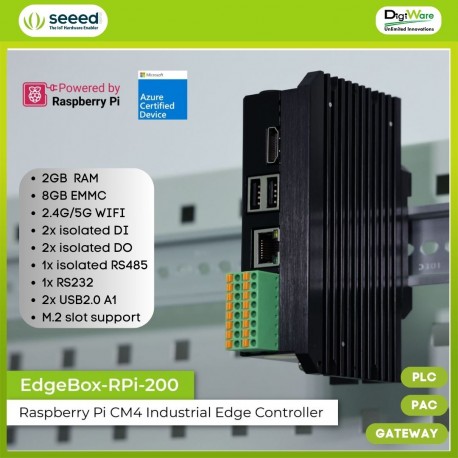 EdgeBox RPi 200 Industrial Edge Controller 2GB RAM 8GB eMMC WiFi