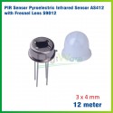 PIR Motion Sensor Gerak Pyroelectric Infrared AS412 with Fresnel Lens