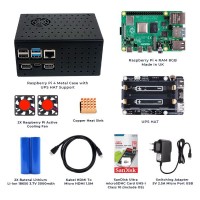 Raspberry Pi 4 8GB RAM UPS Uninterruptible Power Supply with Metal Case Dual Cooling Fan
