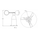 Wind Speed Sensor 0-60m/s Aluminum Alloy with NPN Output