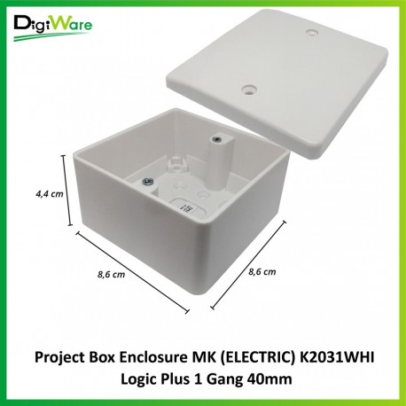 Project Box Enclosure MK (ELECTRIC) K2031WHI Logic Plus 1 Gang Surface Pattress Box