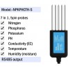 7-in-1 Soil Nitrogen Phosphorus Potassium PH Conductivity EC Temperature Humidity Moisture Sensor with RS485 Output