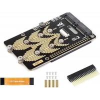 PCIe To 2-Ch NVMe Protocol M.2 SSD Adapter for Raspberry Pi 5, Compatible With 2280 / 2260 / 2242 / 2230 Size NVMe