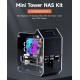 Mini Raspberry Pi Desktop NAS Support up to 2TB M.2 SATA SSD with ICE Tower Cooler and Oled Display for Raspberry Pi 4