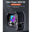 Mini Raspberry Pi Desktop NAS Support up to 2TB M.2 SATA SSD with ICE Tower Cooler and Oled Display for Raspberry Pi 4