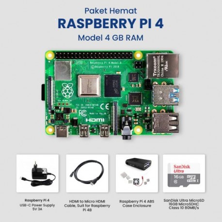 Paket Hemat Raspberry Pi 4 Model 4GB RAM