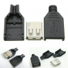 Socket USB Type A Female 4 Pin Kabel Konektor with Cover