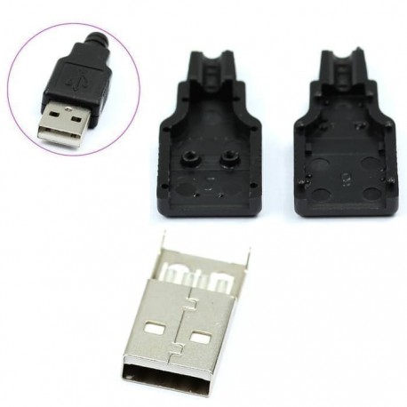 Socket USB Type A Male 4 Pin Kabel Konektor with Cover