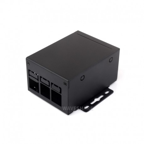 Industrial Grade Metal Case (D) for Raspberry Pi 5 Support Installing Various HATs, Wall-mount and Rail-mount Support