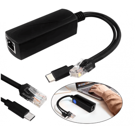 POE Splitter 48V to 5V/4A USB Type C for Raspberry Pi 4