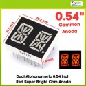 Dual Alphanumeric 0.54 inch Red Super Bright Com Anoda