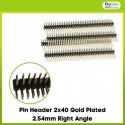 Pin Header 2x40 Gold Plated 2.54mm Right Angle