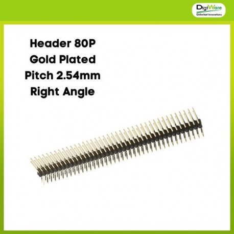 Pin Header 2x40 Gold Plated 2.54mm Right Angle