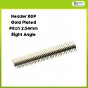 Pin Header 2x40 Gold Plated 2.54mm Right Angle