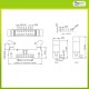 IDC Box Header Male Ear 20 Pin Right Angle