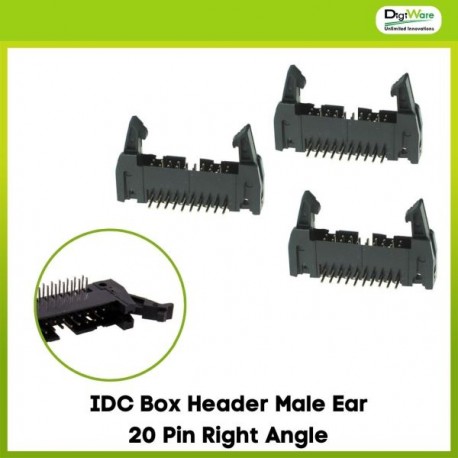 IDC Box Header Male Ear 20 Pin Right Angle