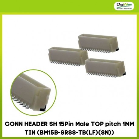 CONN HEADER SH 15Pin Male TOP pitch 1MM TIN (BM15B-SRSS-TB(LF)(SN))