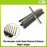 Pin Header 1x40 Gold Plated 2.54mm Right Angle