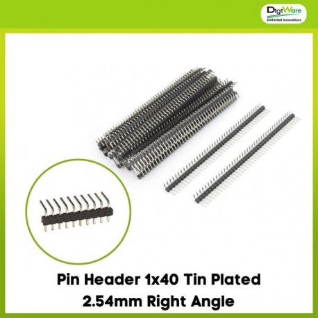 Pin Header 1x40 Tin Plated 2.54mm Right Angle