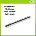 Pin Header 1x40 Tin Plated 2.54mm Right Angle