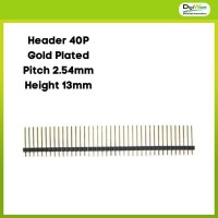 Pin Header 1x40 Gold Plated 2.54mm Height 13mm
