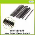 Pin Header 2x40 Gold Plated 2.54mm Grade B
