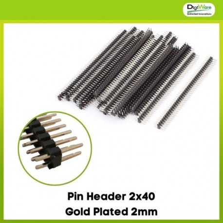 Pin Header 2x40 Gold Plated 2mm
