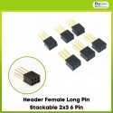 Header Female Long Pin Stackable 2x3 6 Pin