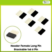 Header Female Long Pin Stackable 1x6 6 Pin