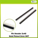 Pin Header 2x40 Gold Plated 2mm SMT