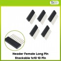 Header Female Long Pin Stackable 1x10 10 Pin