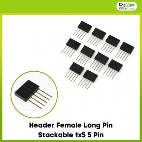 Header Female Long Pin Stackable 1x5 5 Pin