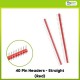 40 Pin Headers - Straight (Red)