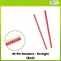40 Pin Headers - Straight (Red)