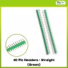 40 Pin Headers - Straight (Green)