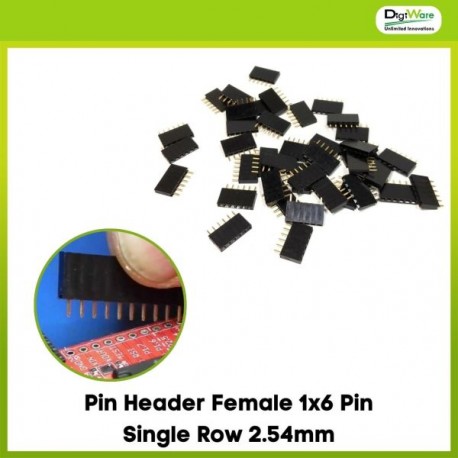 Pin Header Female 1x6 Pin Single Row 2.54mm