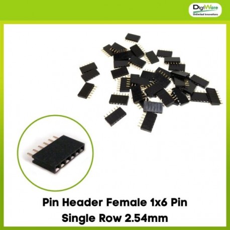 Pin Header Female 1x6 Pin Single Row 2.54mm