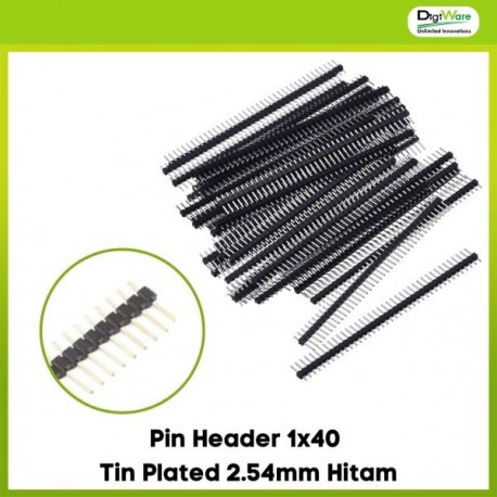 Pin Header 1x40 Tin Plated 2.54mm Hitam