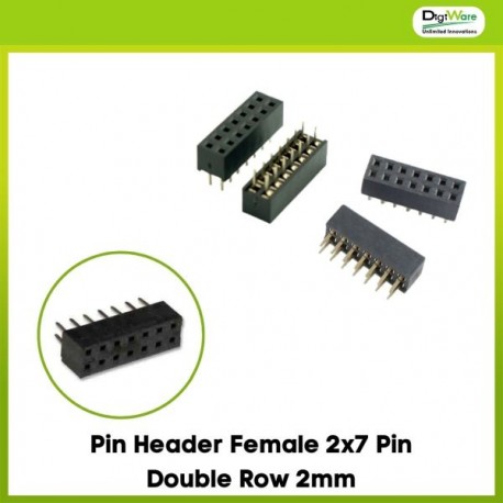 Pin Header Female 2x7 Pin Double Row 2mm