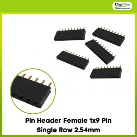 Pin Header Female 1x9 Pin Single Row 2.54mm