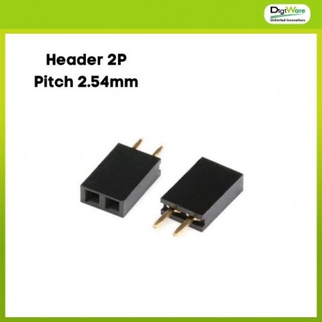 Pin Header Female 1x2 Pin Single Row 2.54mm